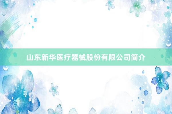 山东新华医疗器械股份有限公司简介